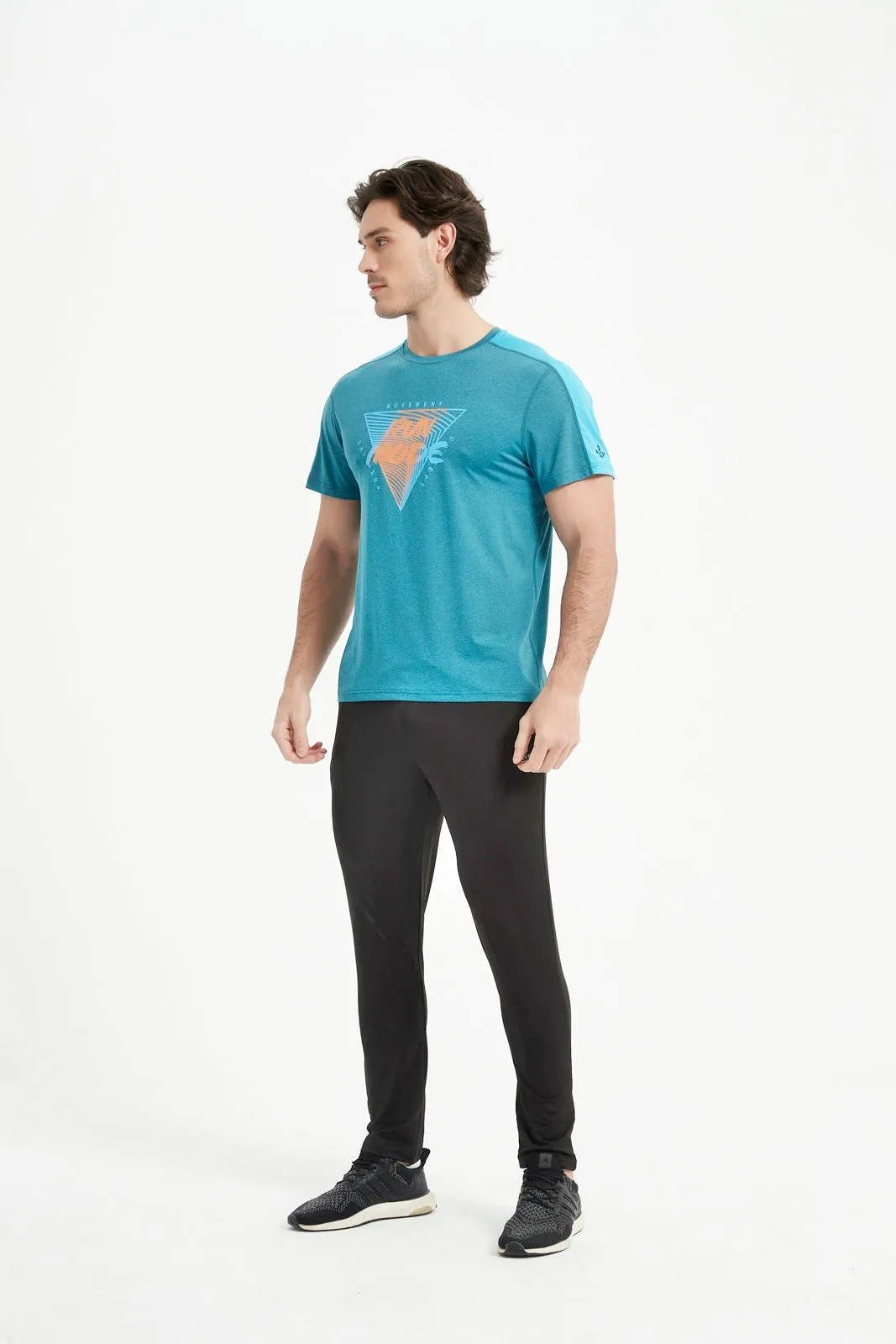 Men's Short Sleeved Crew Neck Set In Sleeved Tee