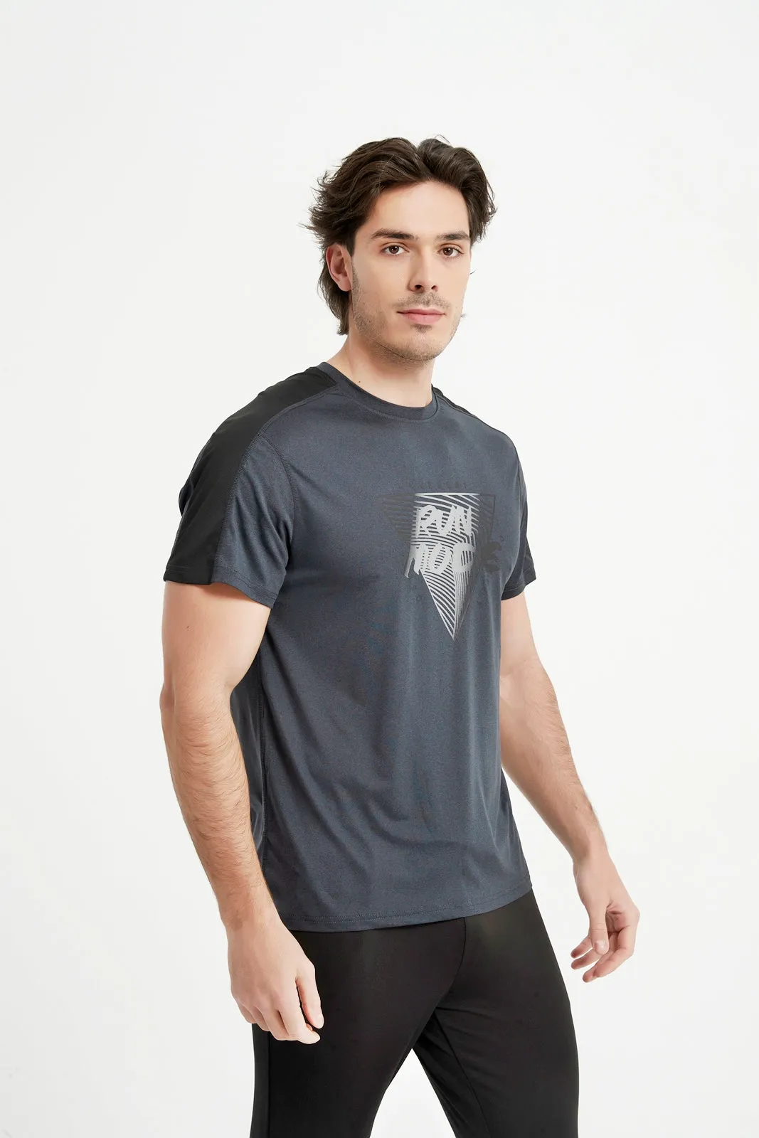 Men's Short Sleeved Crew Neck Set In Sleeved Tee