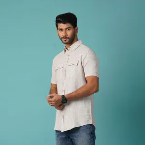 Mens S/S Shirt-White/Swan