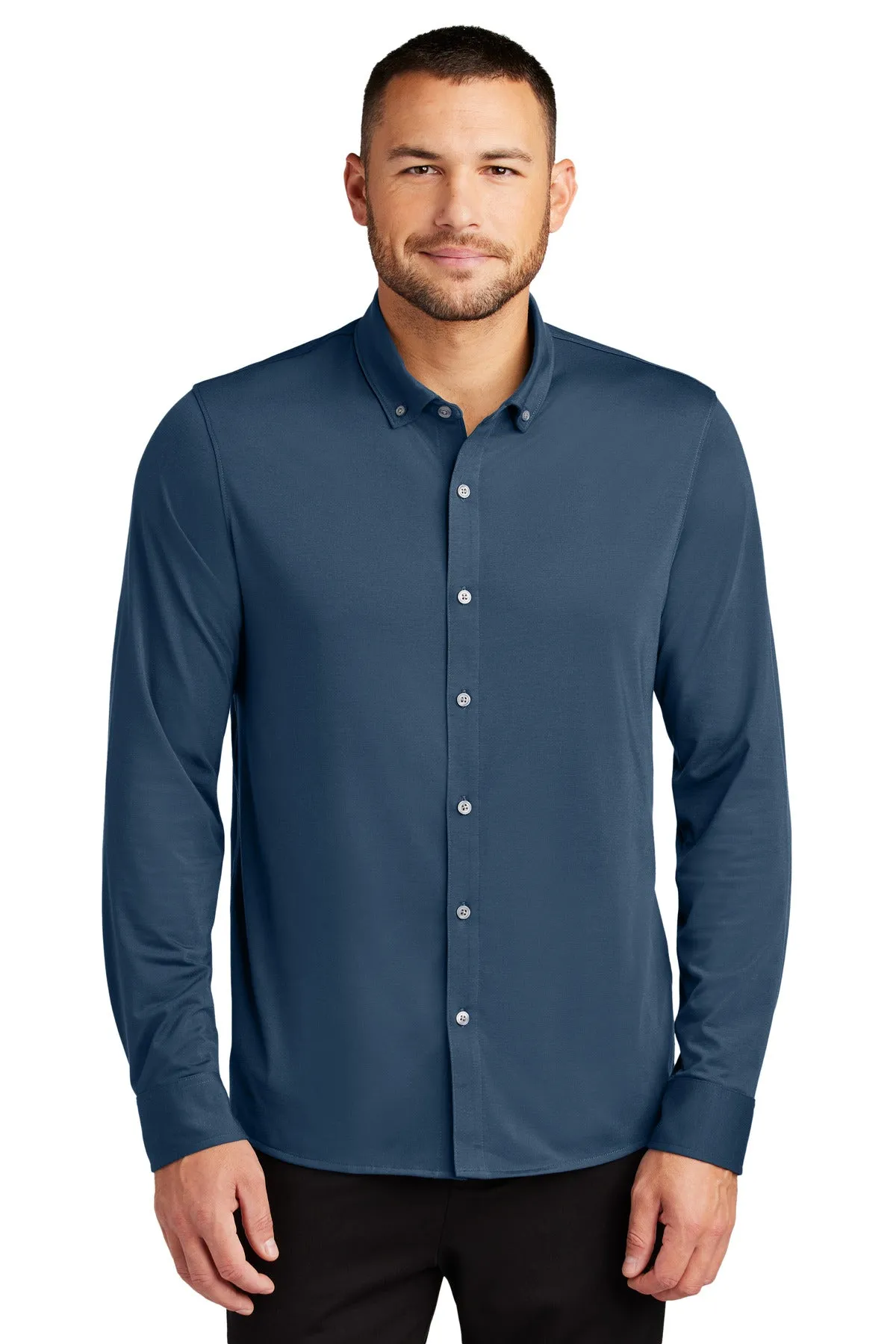 Mercer Mettle Stretch Jersey Long Sleeve Shirt MM1018 Insignia Blue