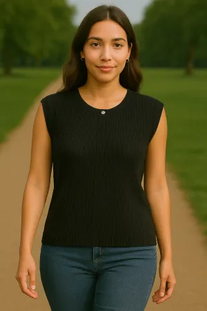 Midnight Muse Sleeveless Knit Top