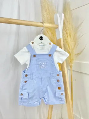 Mintini Baby Boy Blue Dungaree Set