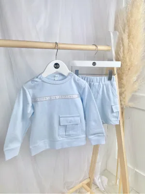 Mintini Boys Blue Jumper & Shorts Set