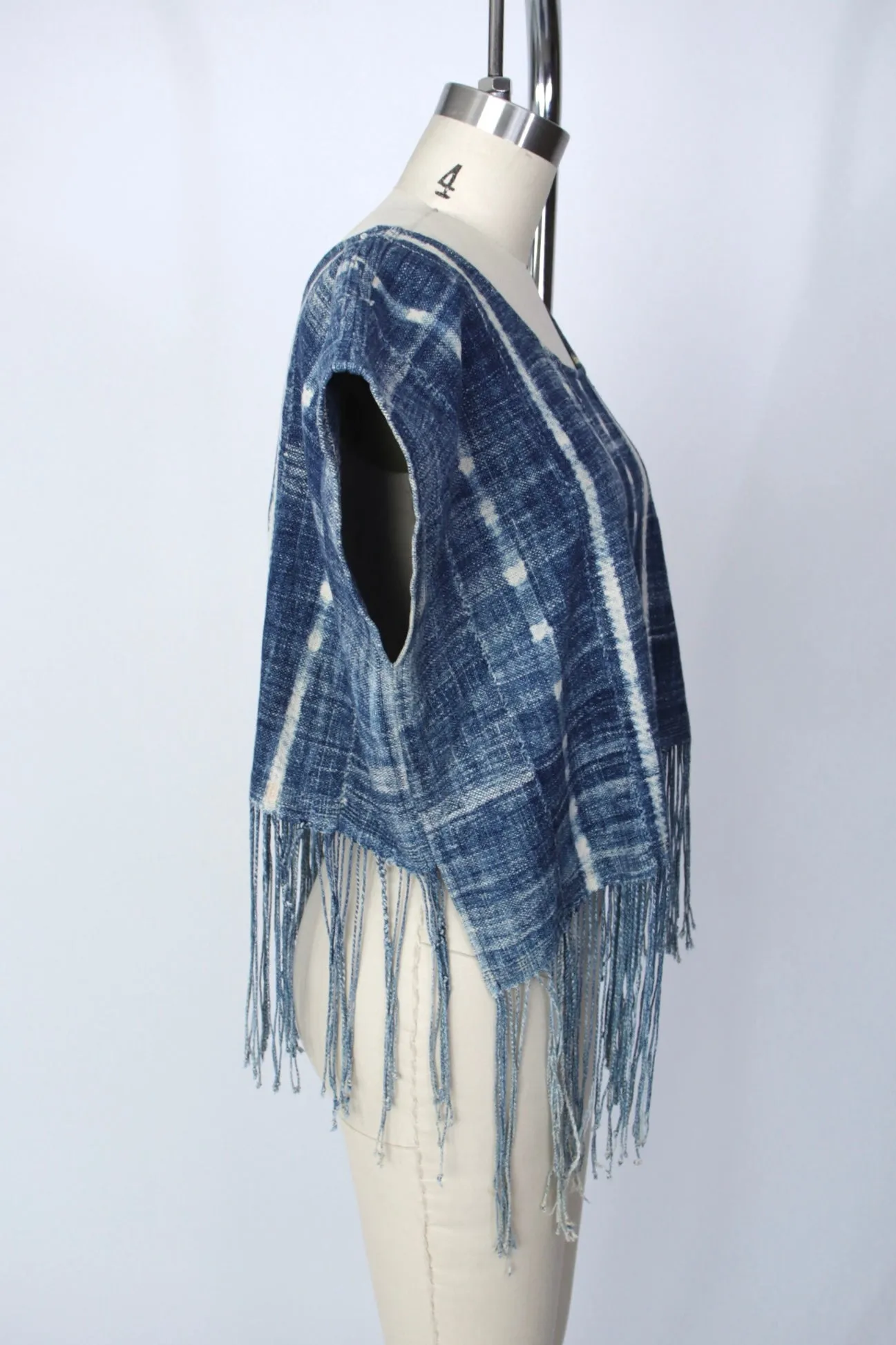 Mira Blackman Indigo Fringe Top