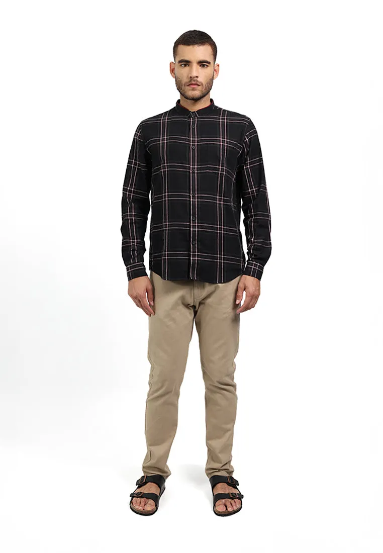 MOC Kemeja Koko Lengan Panjang Pria HAMZA-BLACK
