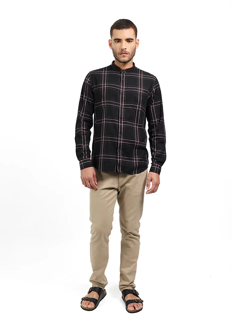 MOC Kemeja Koko Lengan Panjang Pria HAMZA-BLACK