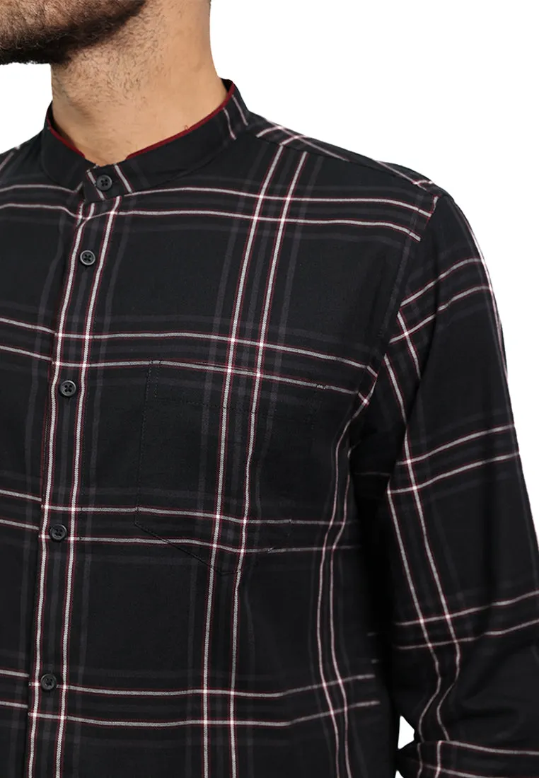 MOC Kemeja Koko Lengan Panjang Pria HAMZA-BLACK