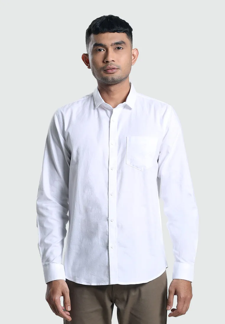 MOC Kemeja Lengan Panjang Pria CASPIAN-WHITE