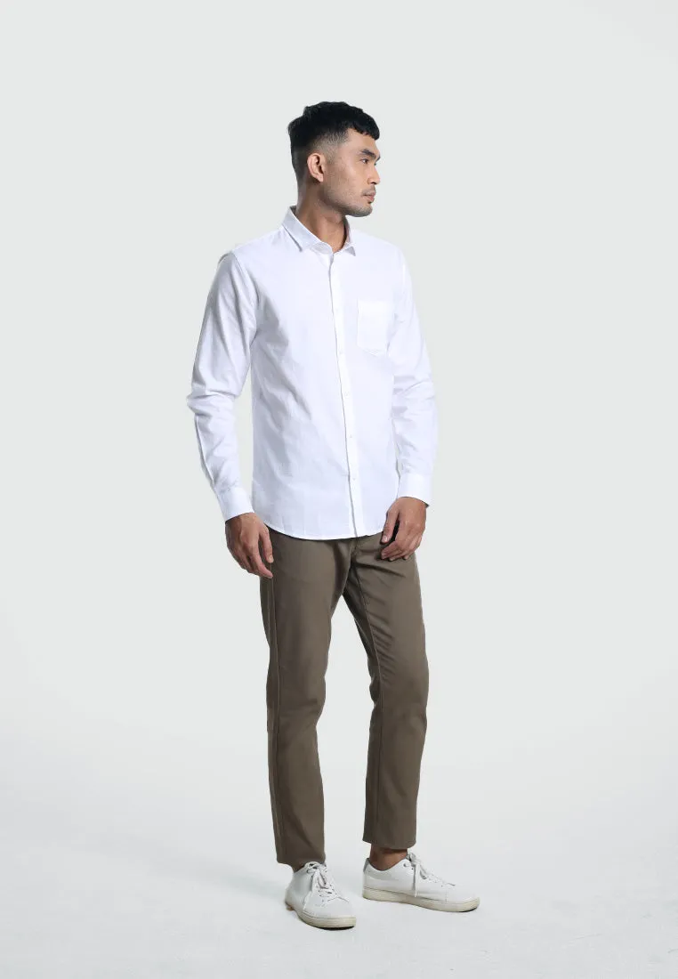 MOC Kemeja Lengan Panjang Pria CASPIAN-WHITE