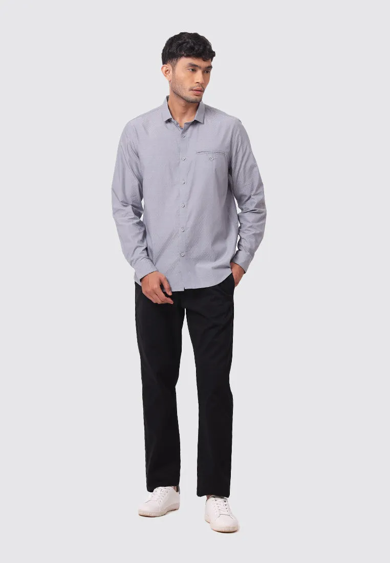 MOC Kemeja Lengan Panjang Pria NIXAN-GREY