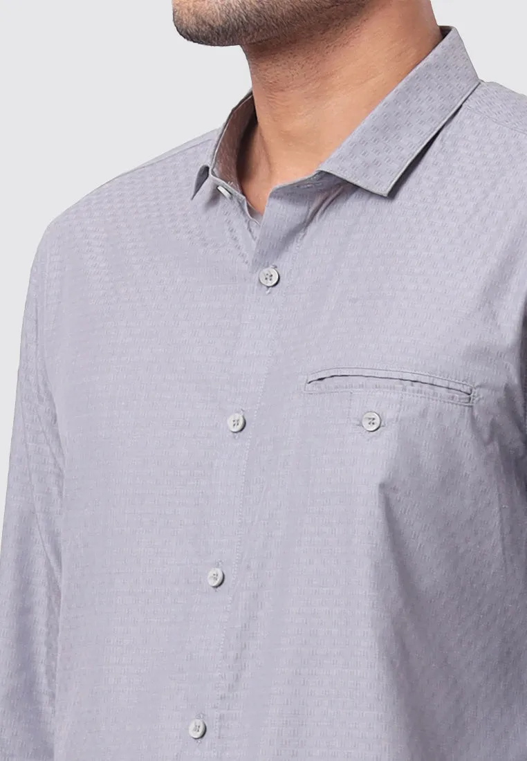 MOC Kemeja Lengan Panjang Pria NIXAN-GREY