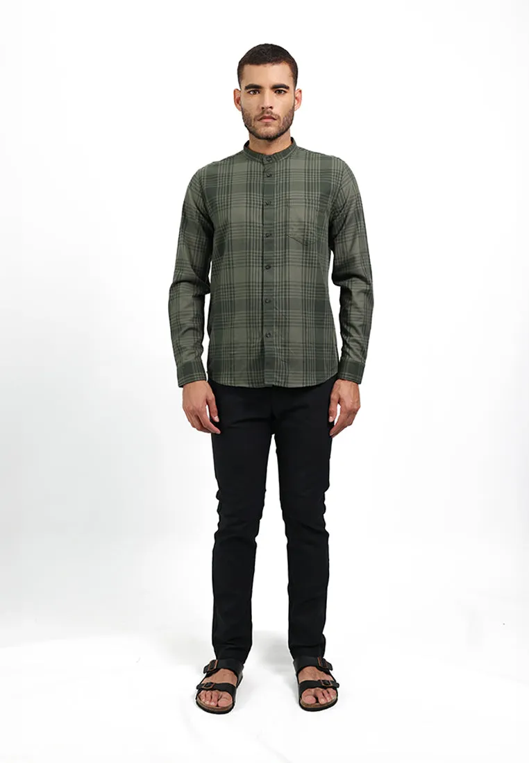 MOC Kemeja Lengan Panjang Pria Slim Fit ELTON - OLIVE
