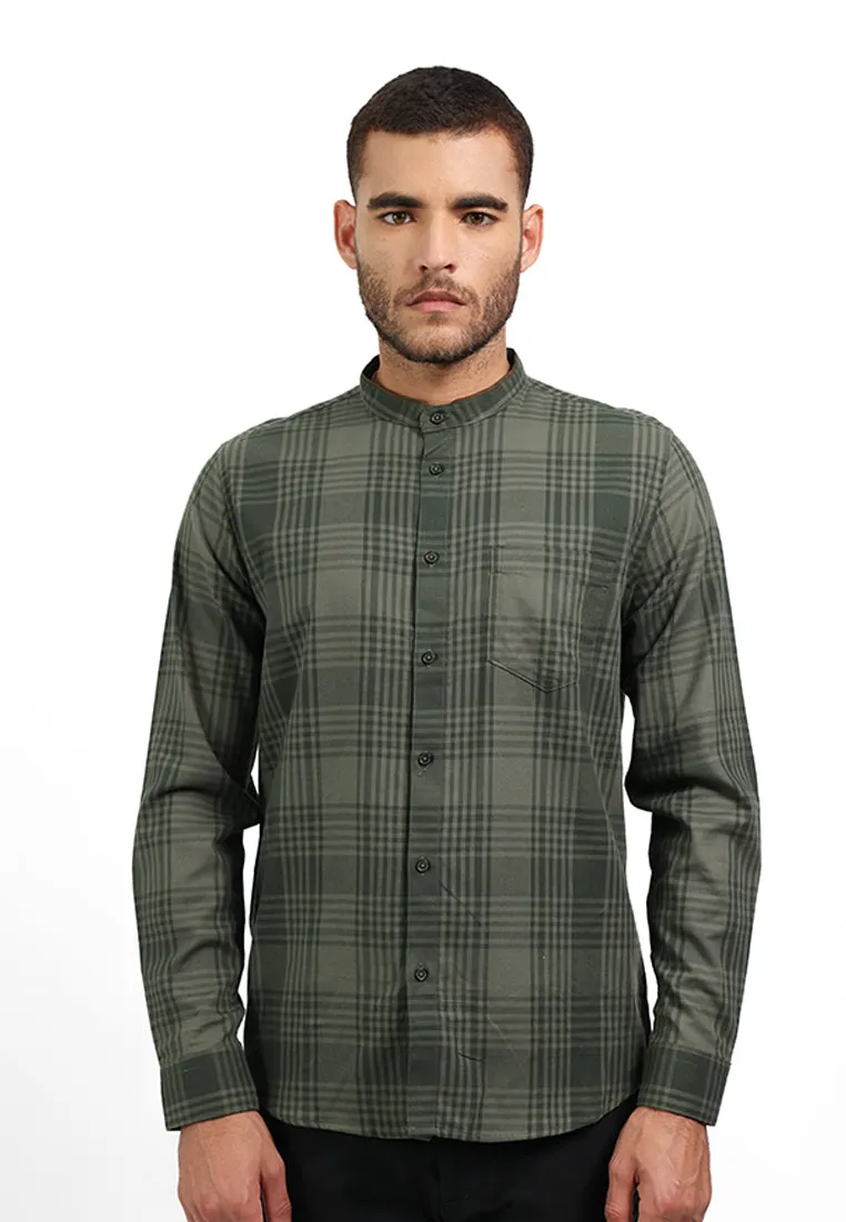 MOC Kemeja Lengan Panjang Pria Slim Fit ELTON - OLIVE