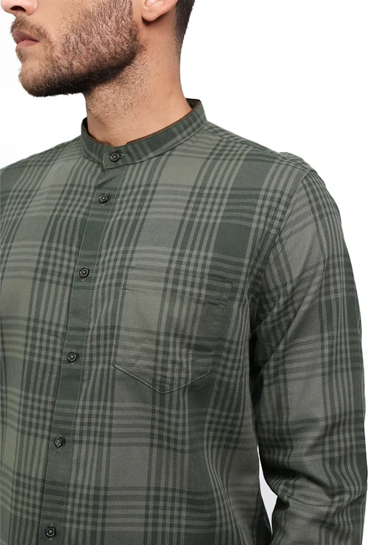 MOC Kemeja Lengan Panjang Pria Slim Fit ELTON - OLIVE