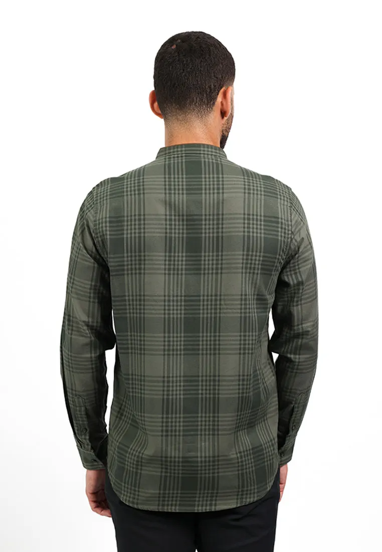 MOC Kemeja Lengan Panjang Pria Slim Fit ELTON - OLIVE