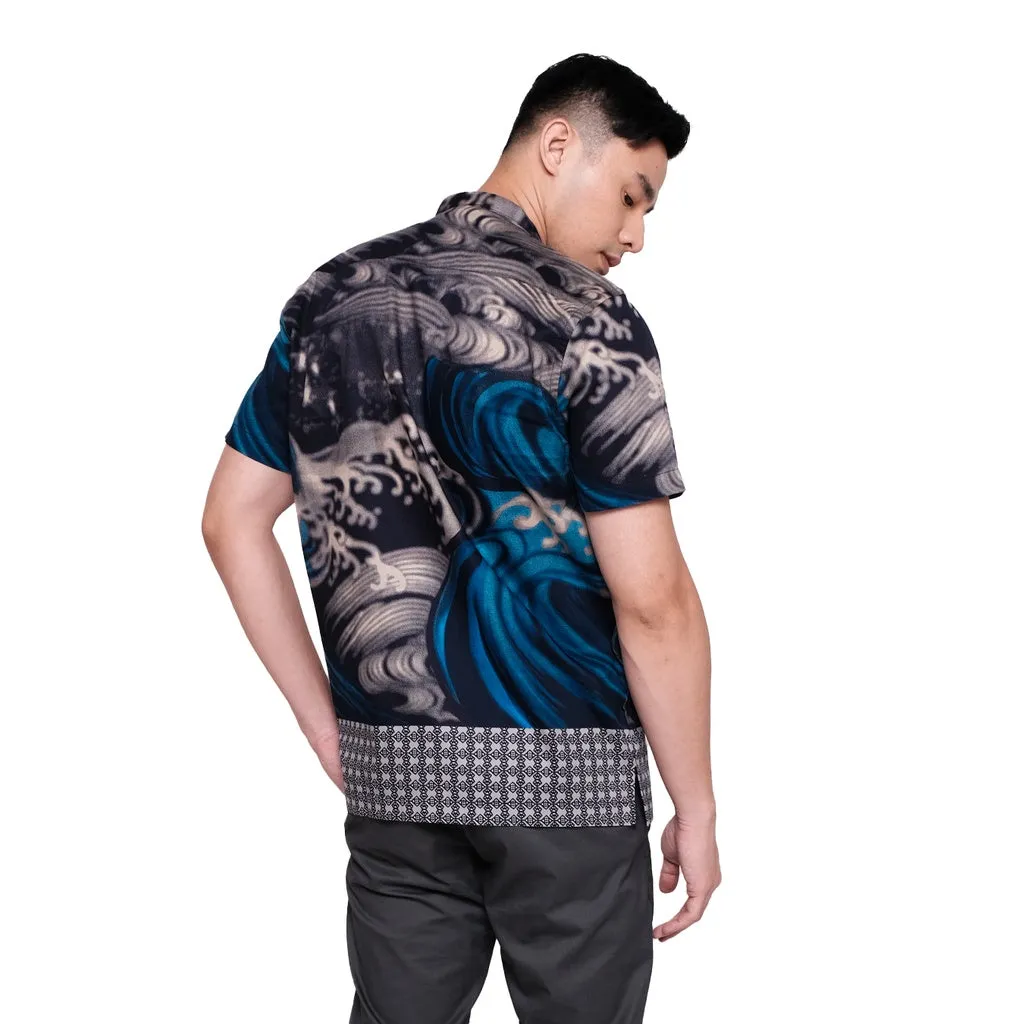 MOC Kemeja Lengan Pendek Pria BROKIO - BLUE