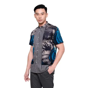 MOC Kemeja Lengan Pendek Pria BROKIO - BLUE