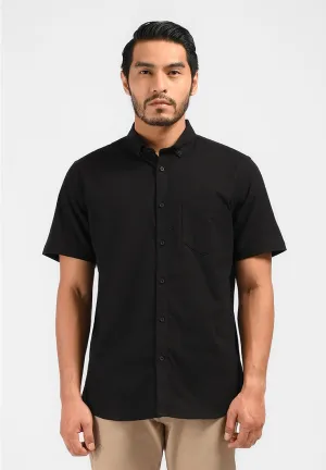 MOC Kemeja Lengan Pendek Pria MALVOY-BLACK