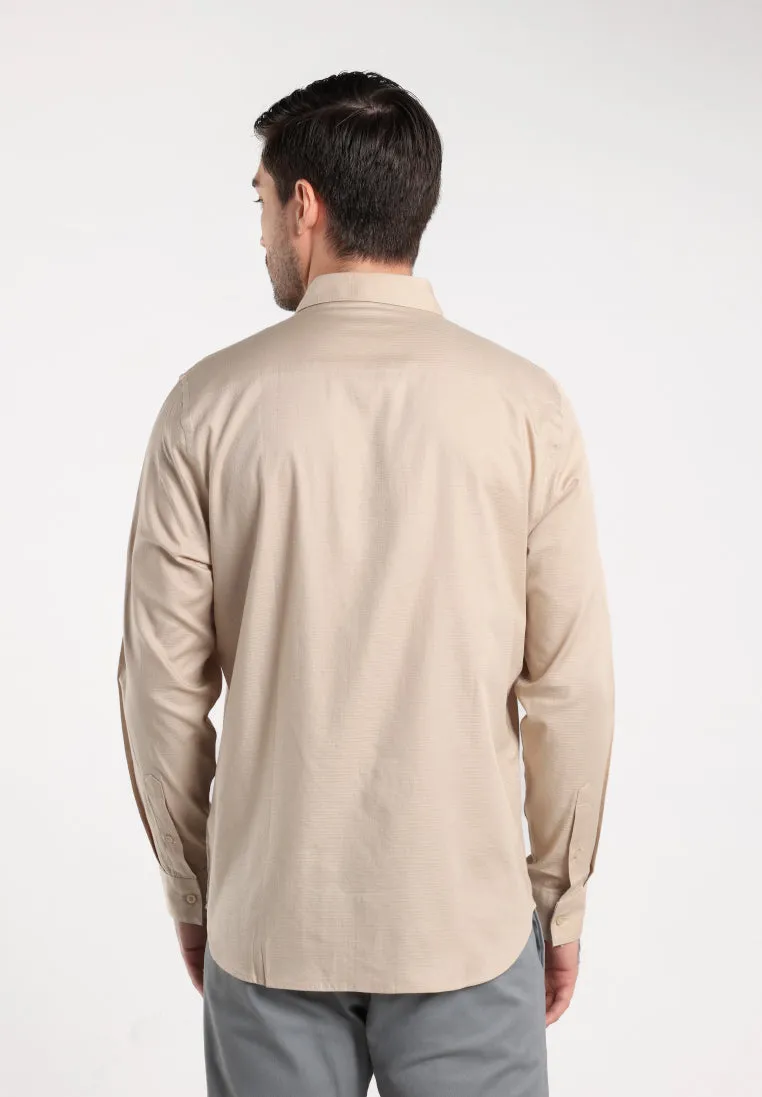 MOC - Kemeja Polos Pria Lengan Panjang Nicola - Khaki