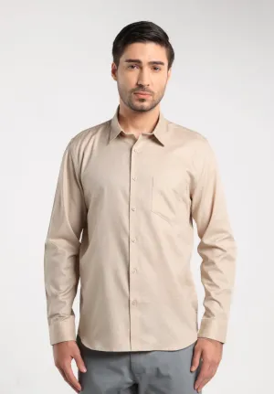 MOC - Kemeja Polos Pria Lengan Panjang Nicola - Khaki