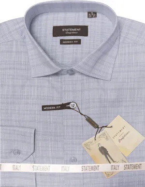 MODERN FIT BLUE DRESS SHIRT SELF TEXTURED
