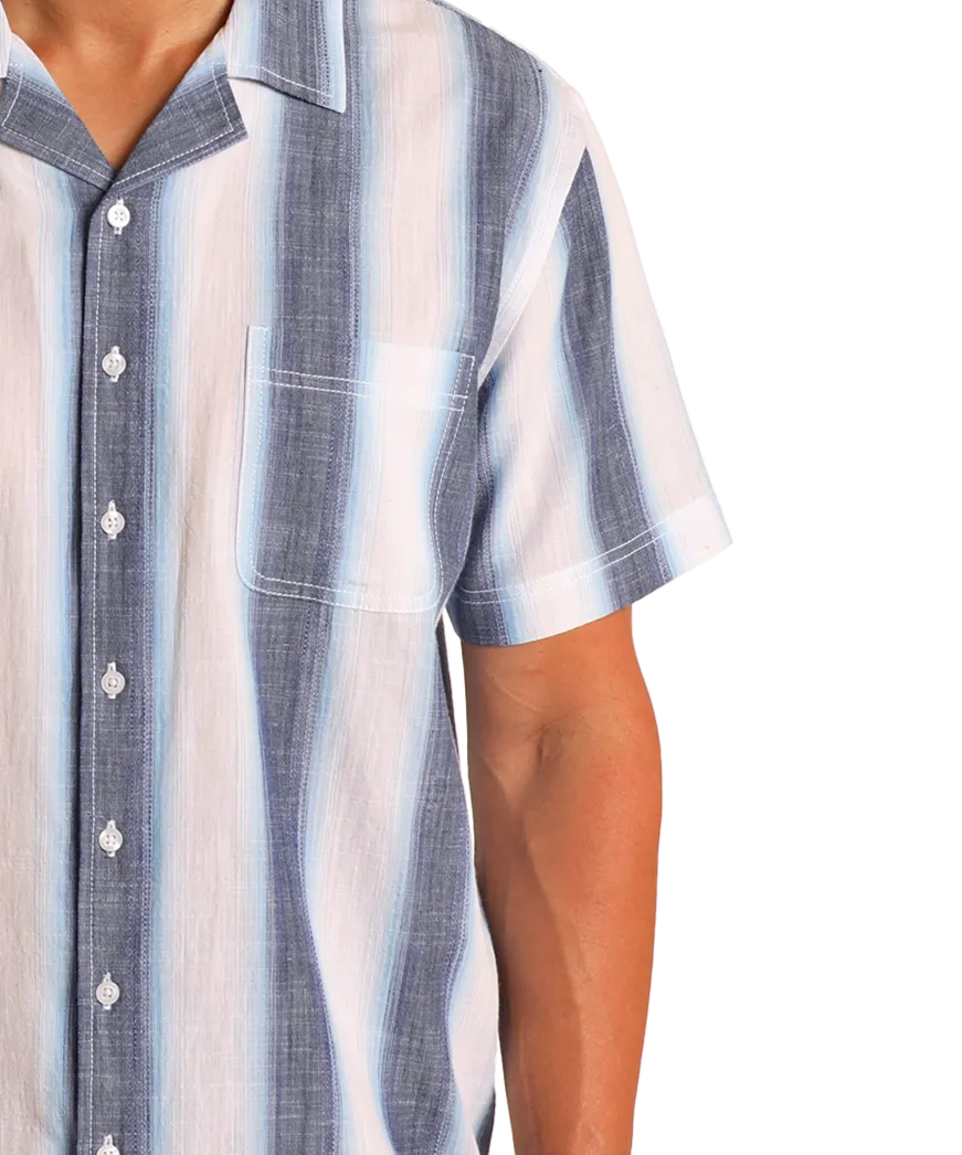 Modern Vintage Ombre Striped Short Sleeve Shirt