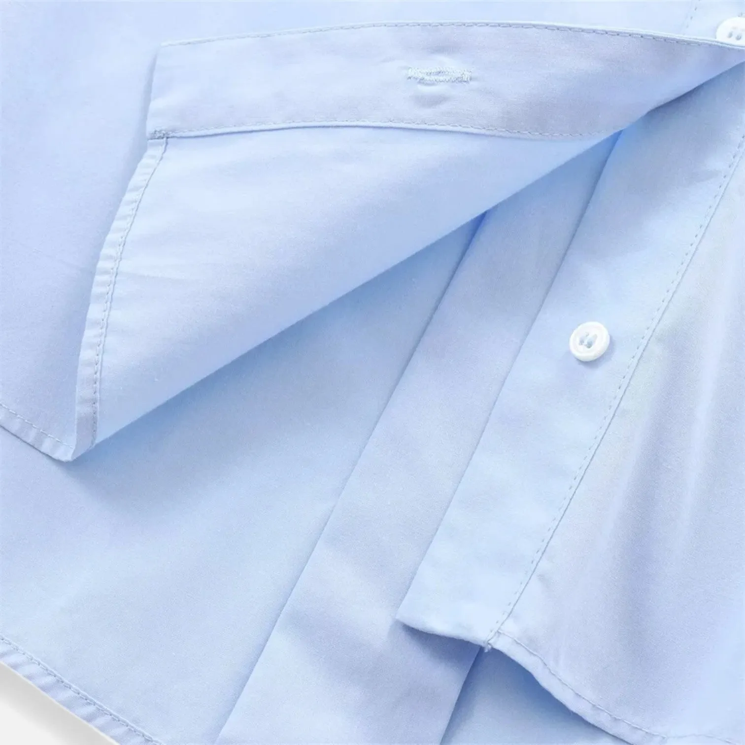 Monacogents | Autumn Loose Cotton Blend Poplin Shirt – Wide Sleeves, Buckle Detail