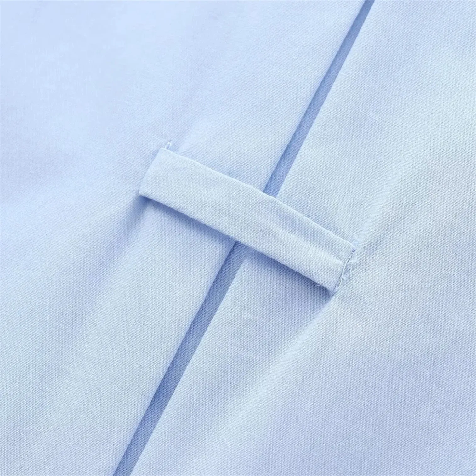 Monacogents | Autumn Loose Cotton Blend Poplin Shirt – Wide Sleeves, Buckle Detail