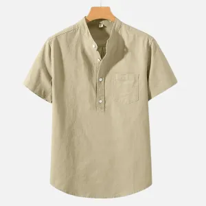 Monacogents | Stand Collar Pocket Tee – Modern Edge, Everyday Ease