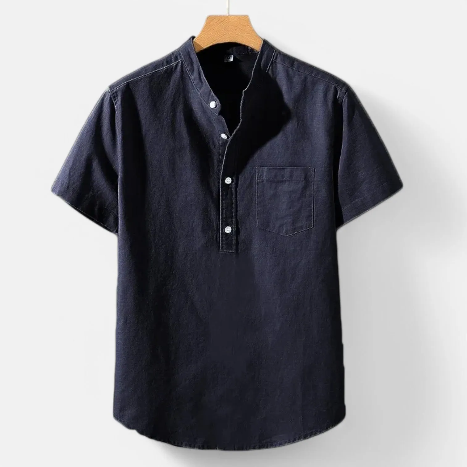 Monacogents | Stand Collar Pocket Tee – Modern Edge, Everyday Ease