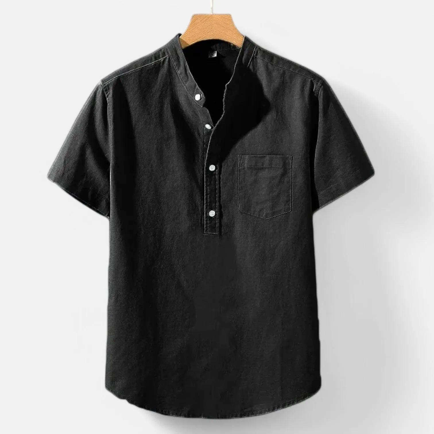 Monacogents | Stand Collar Pocket Tee – Modern Edge, Everyday Ease