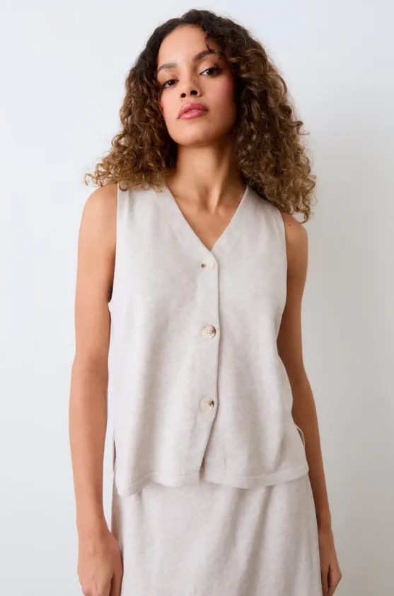 Movesgood Bamboo Cashmere Bonny Vest in Oat