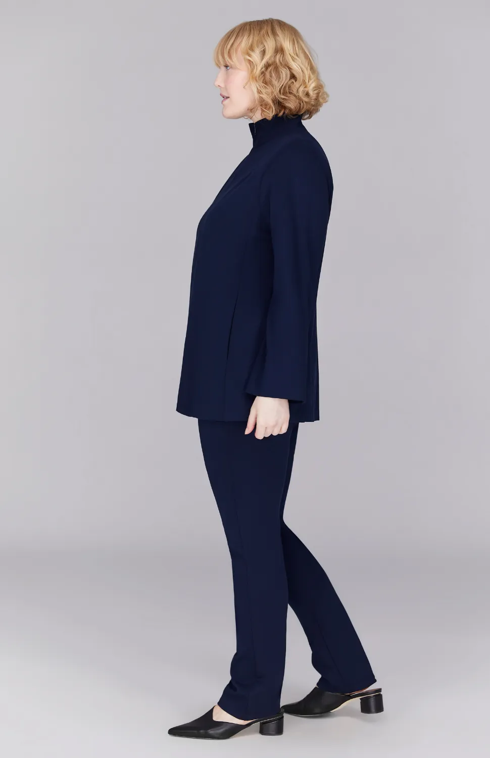 Narrow Ponte Pant w/Pull On Elastic Waistband