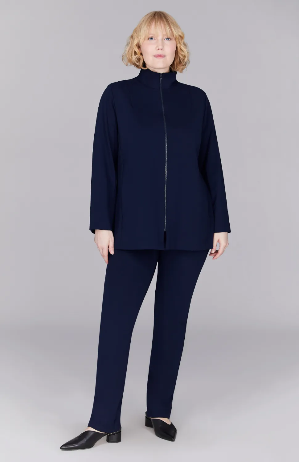Narrow Ponte Pant w/Pull On Elastic Waistband