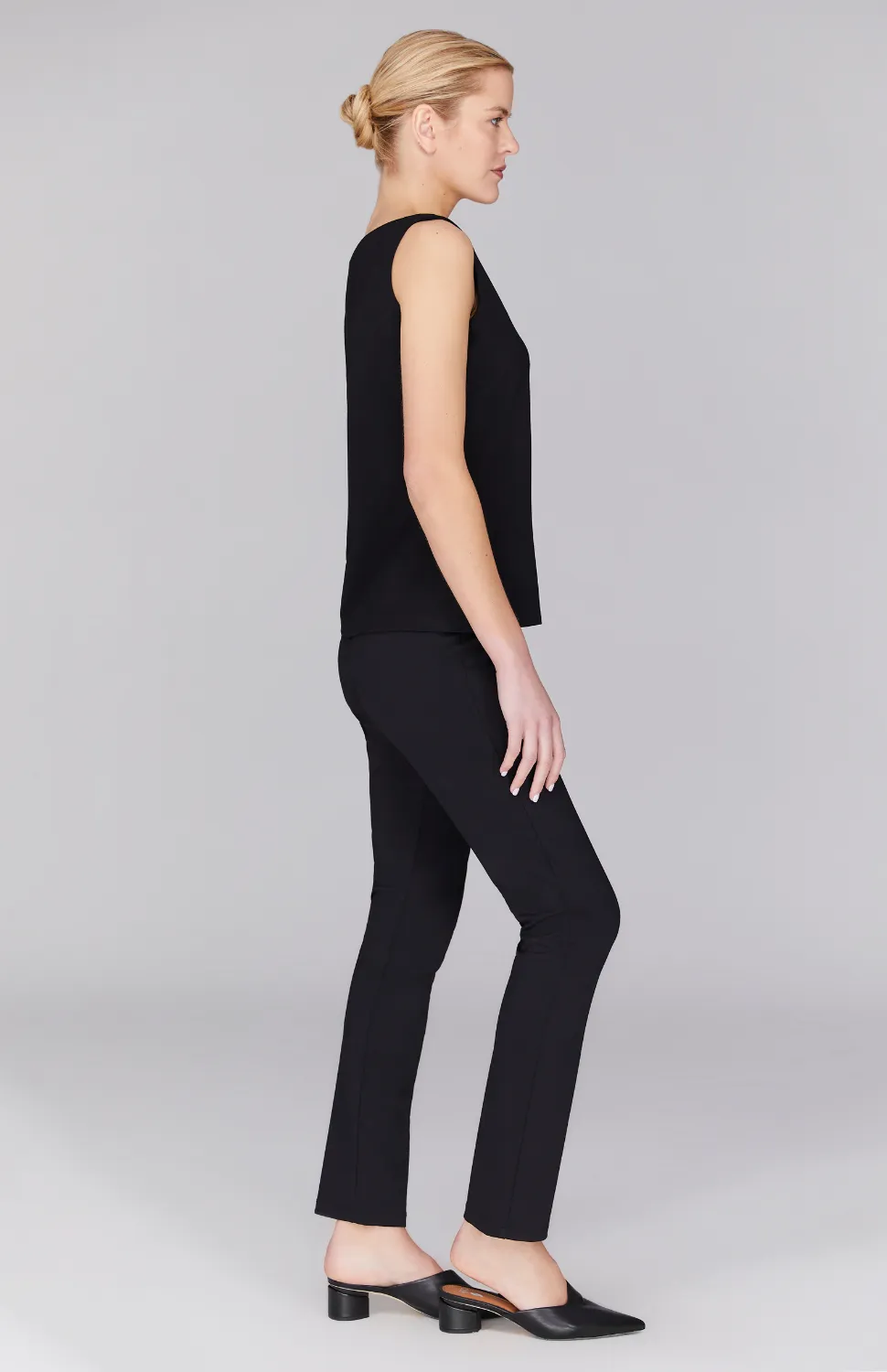 Narrow Ponte Pant w/Pull On Elastic Waistband