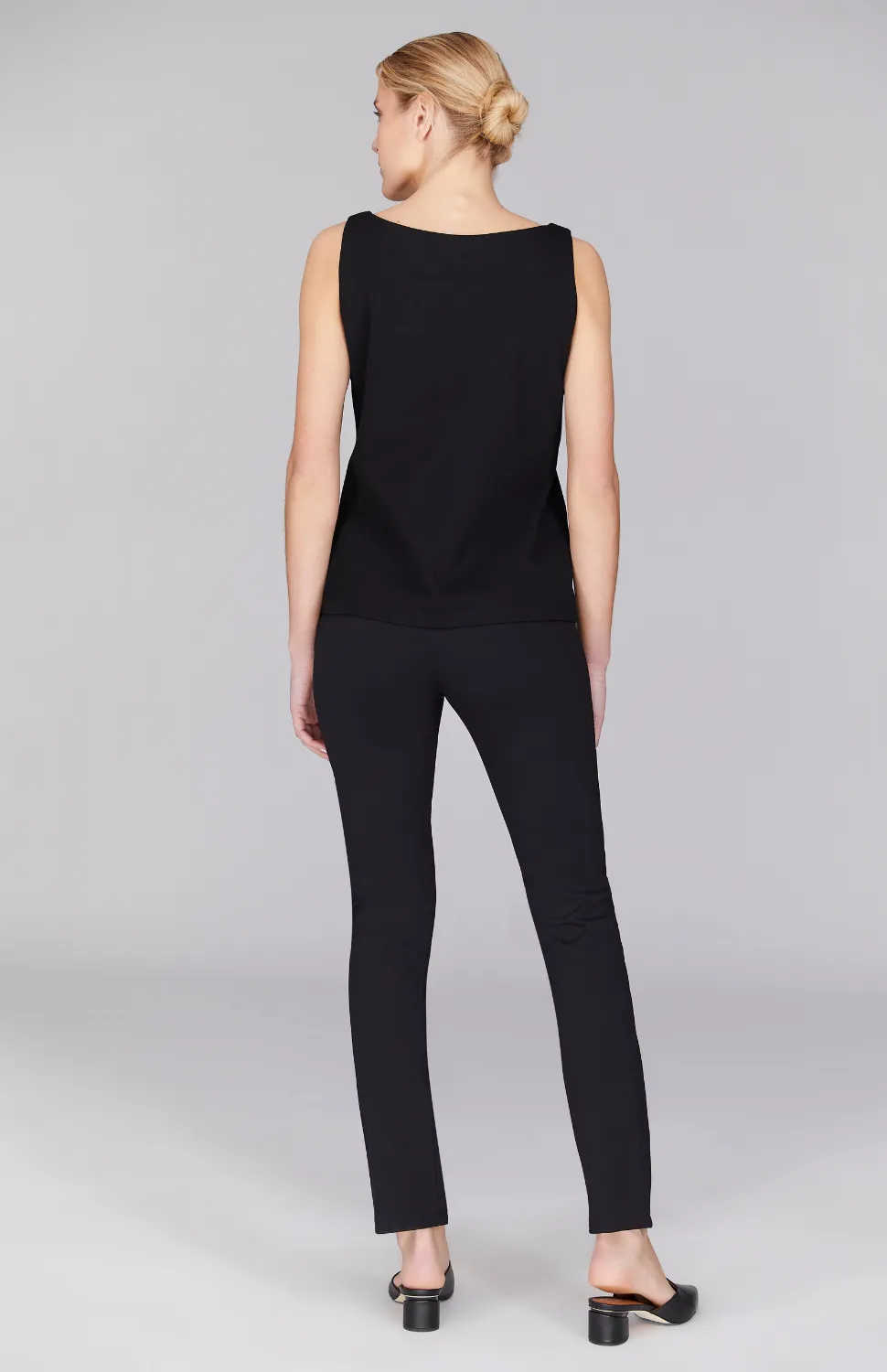 Narrow Ponte Pant w/Pull On Elastic Waistband