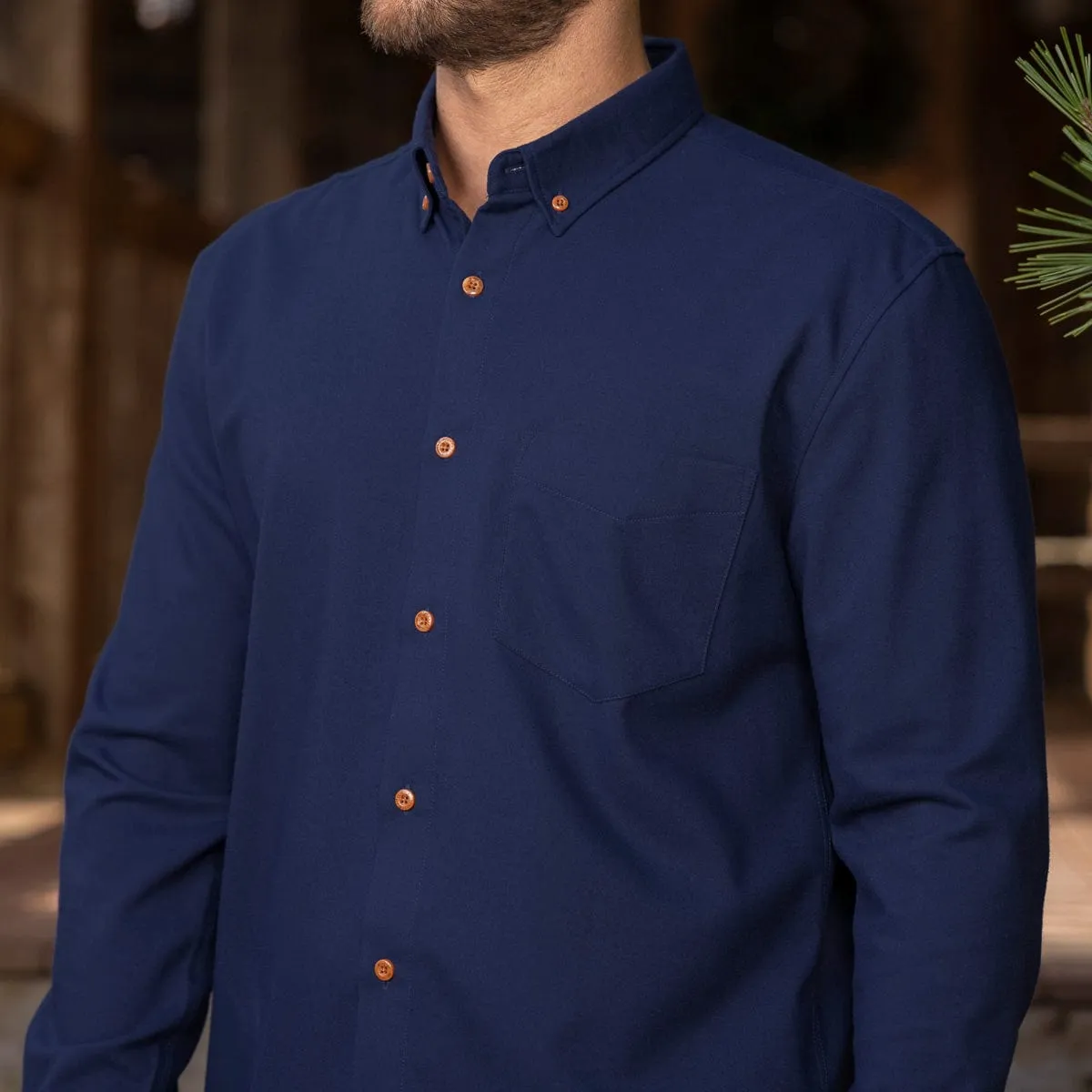 Navy – BorlandFlex™ Long Sleeve Flannel