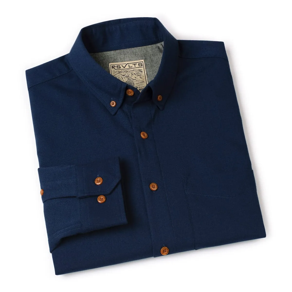 Navy – BorlandFlex™ Long Sleeve Flannel