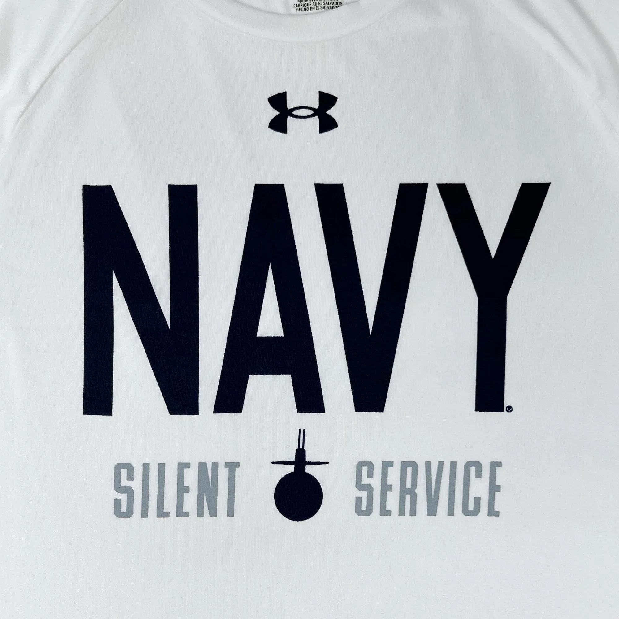 Navy Under Armour Rivalry Silent Service Tech T-Shirt (White)