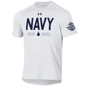 Navy Under Armour Rivalry Silent Service Tech T-Shirt (White)