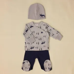 NICU Friendly - Take Me Home Layette Set - Navy Moose