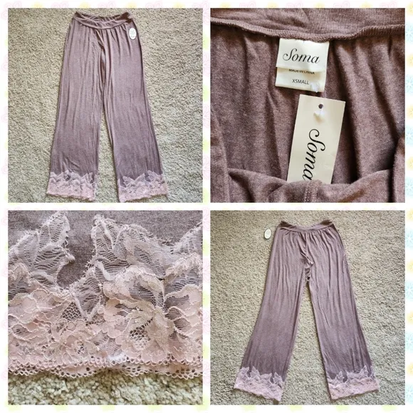 NWT SOMA Embraceable Cool Nights pajama set Size XS Colors mocha and Mochachino