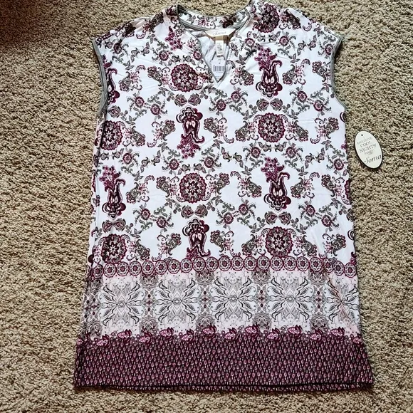 NWT Soma Embraceable Cool Nights pajama set Size XS Dainty floral ivory boarder