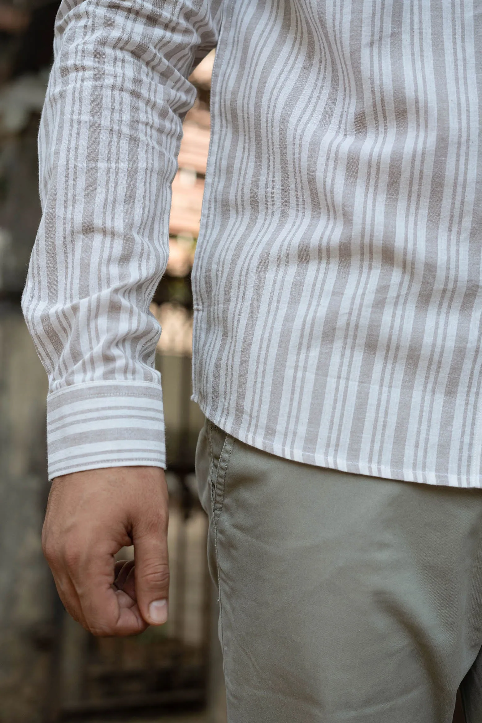 Off White Stripes · Button Down Collar · Full Sleeve Shirt