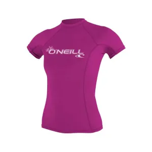 O'Neill - Womens Basic Skins S/S Crew Rash Vest - Fox Pink