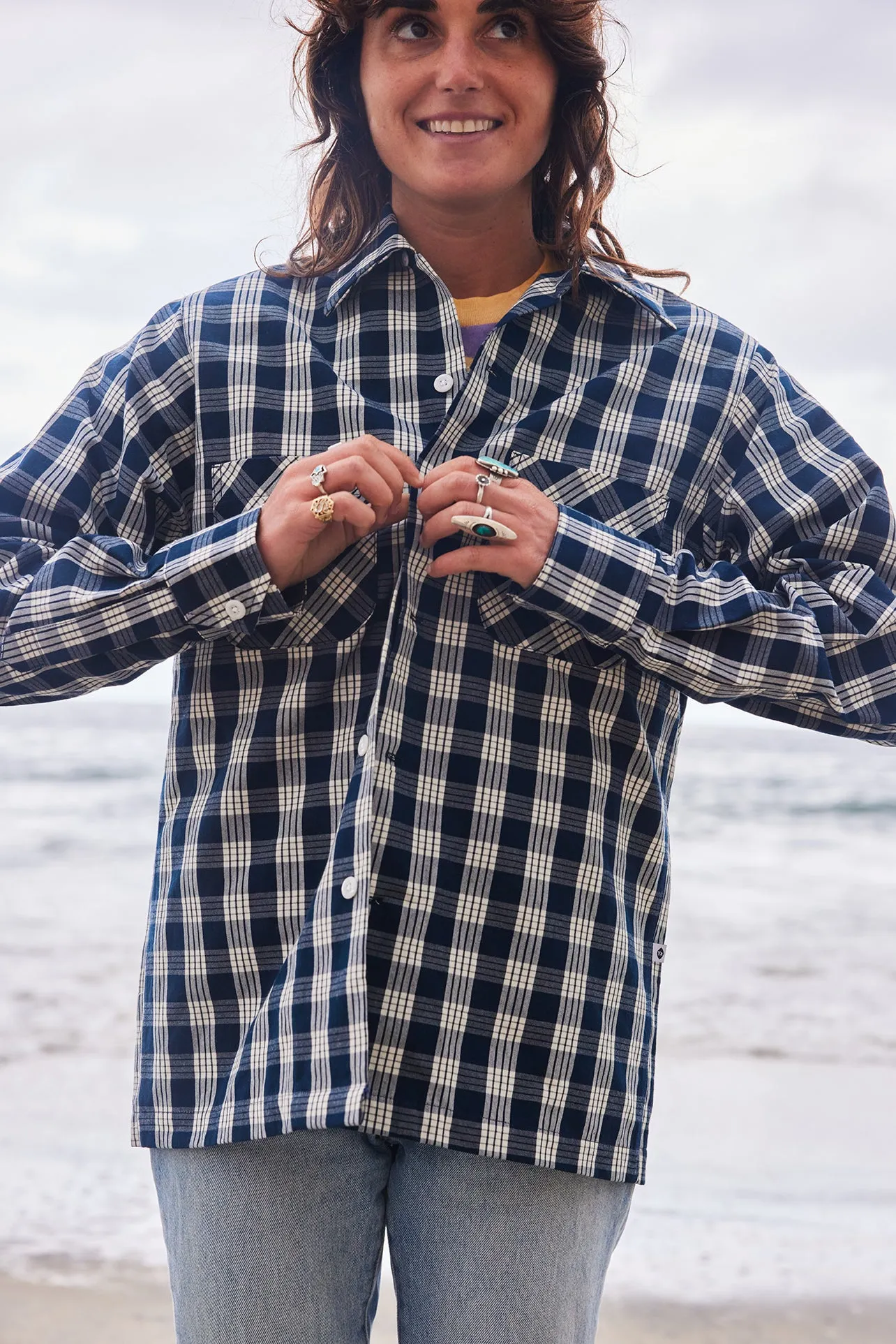 Open Collar Shirt Navy