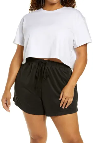 Open Edit Women's Plus Size Boxy Cropped T-Shirt