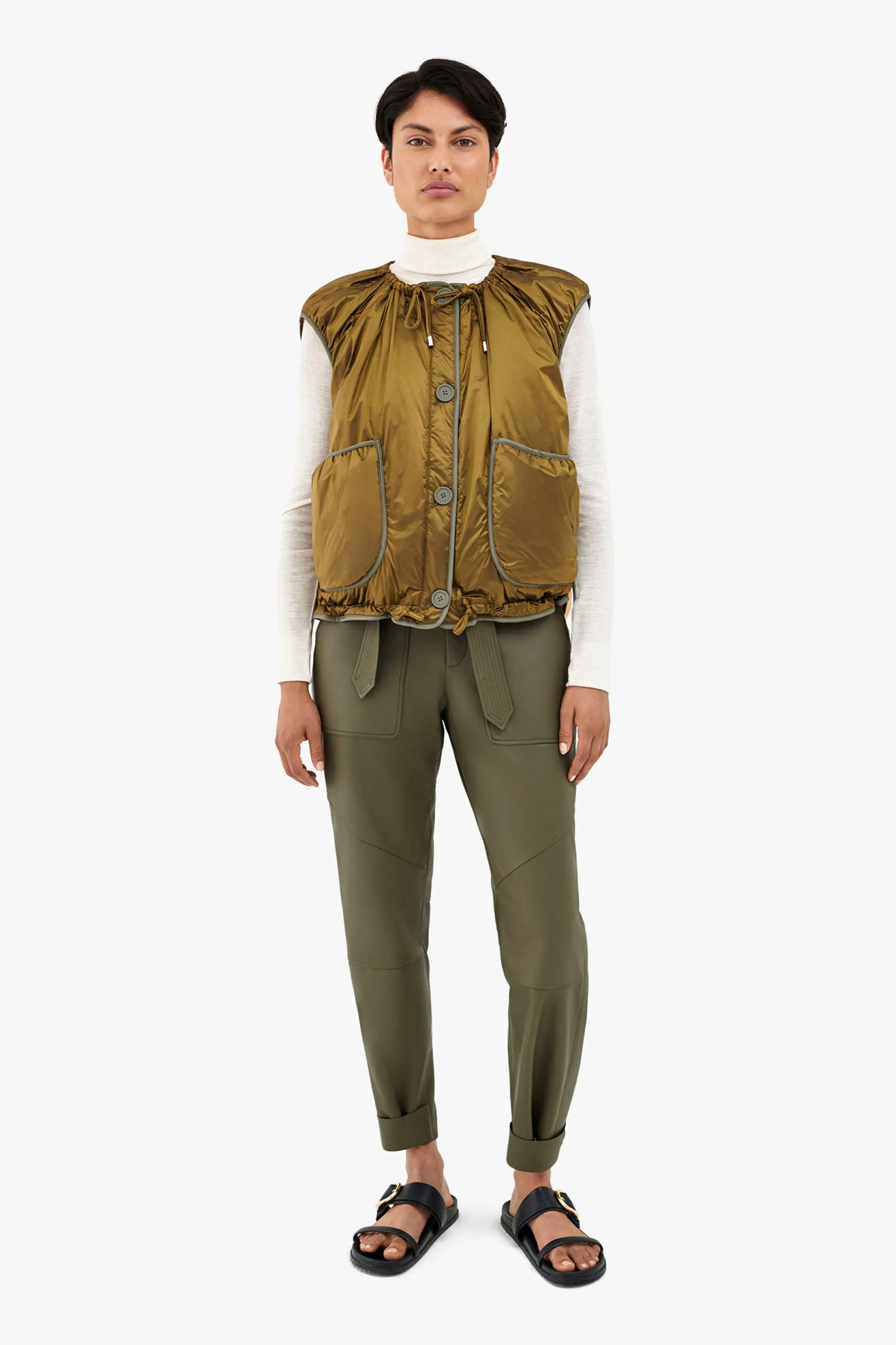 Parachute Quilt Vest - Antique Gold / Clementine