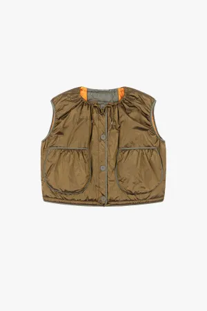 Parachute Quilt Vest - Antique Gold / Clementine