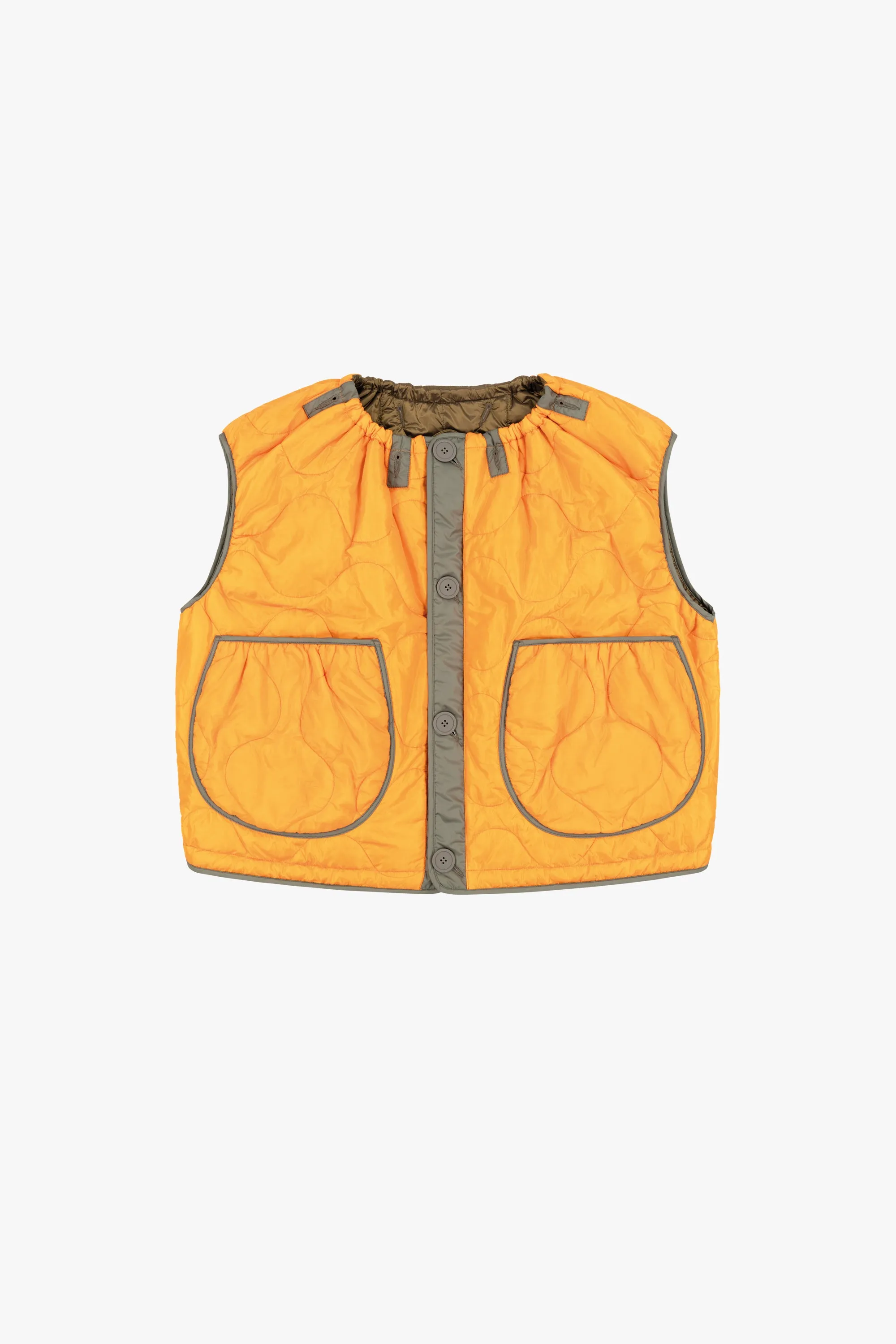 Parachute Quilt Vest - Antique Gold / Clementine